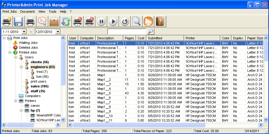 Screenshot of Print Quota 4.0.0.64