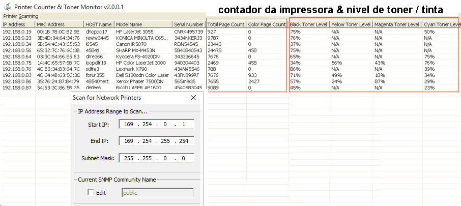 contador da impressora