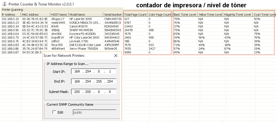 impresora contador