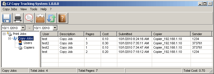 copier management software copier tracking system components and demo job tracking database