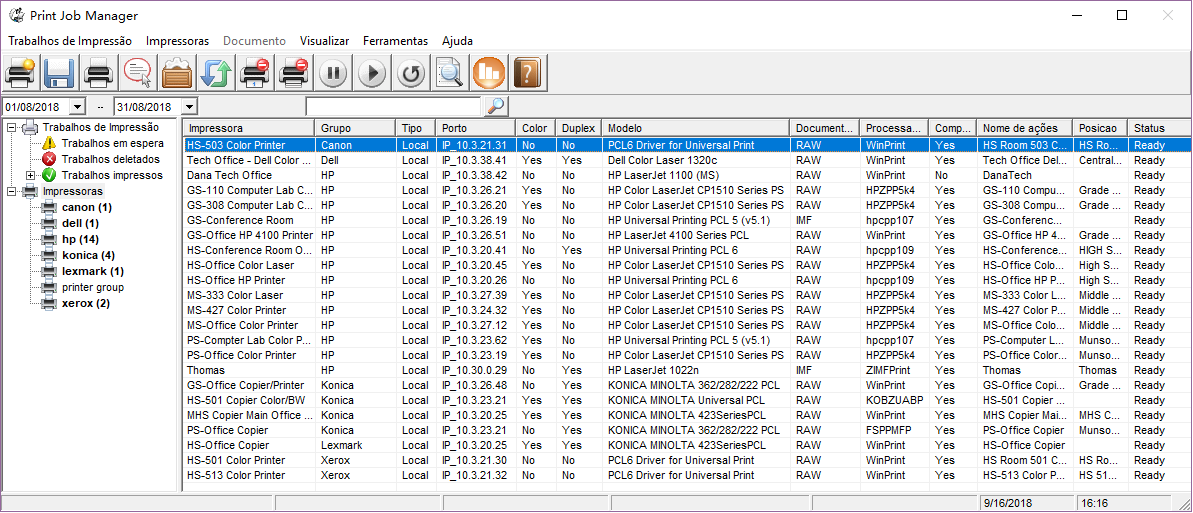 monitoramento de impressoras