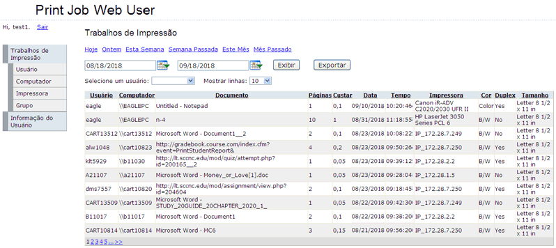 acessar os dados a partir de um interface de navegador de internet